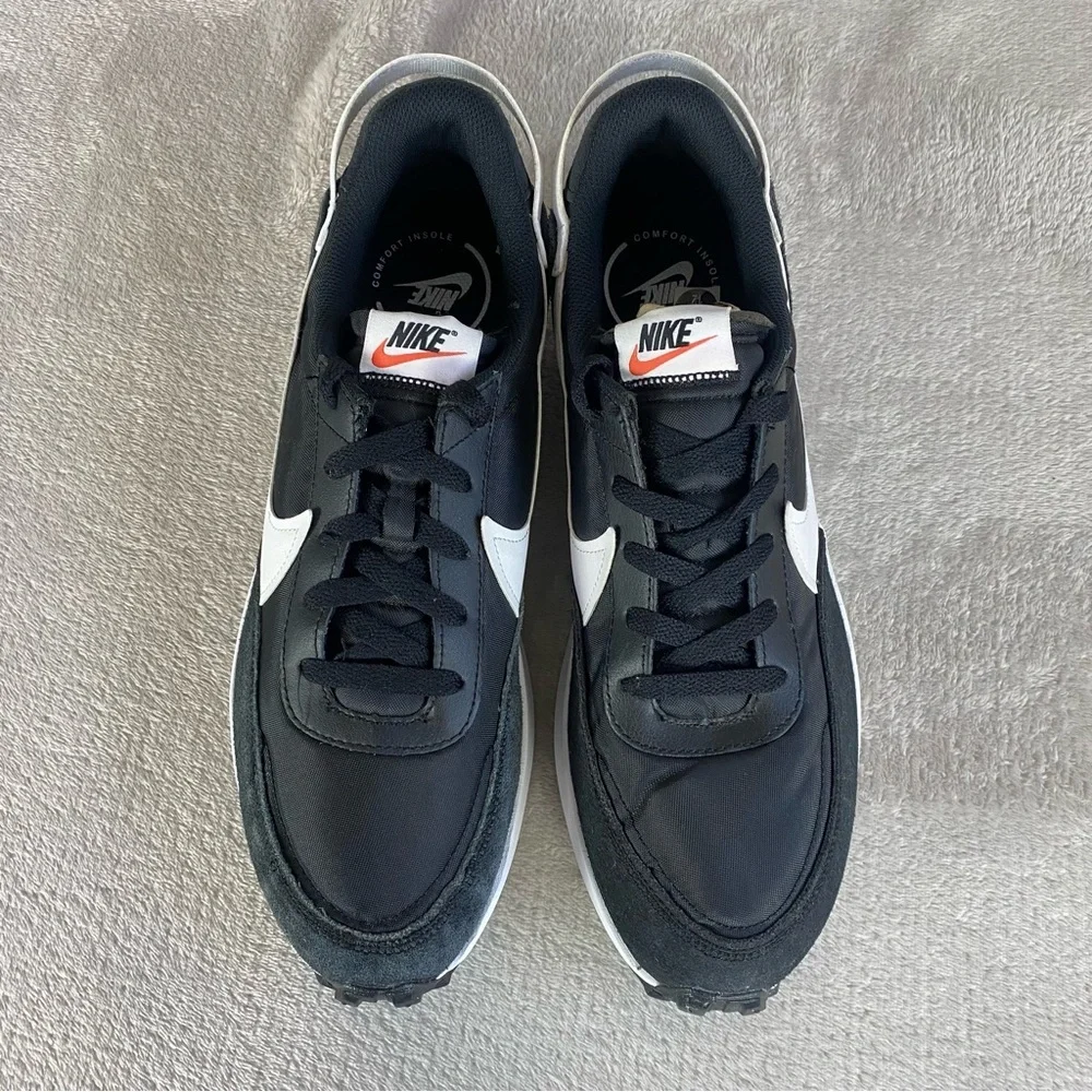 Nike Waffle Debut Men's Running Shoes Size 12 Black White Suede NEW